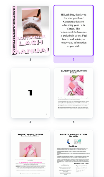 Editable Lash Manual For Lash Extension Trainers